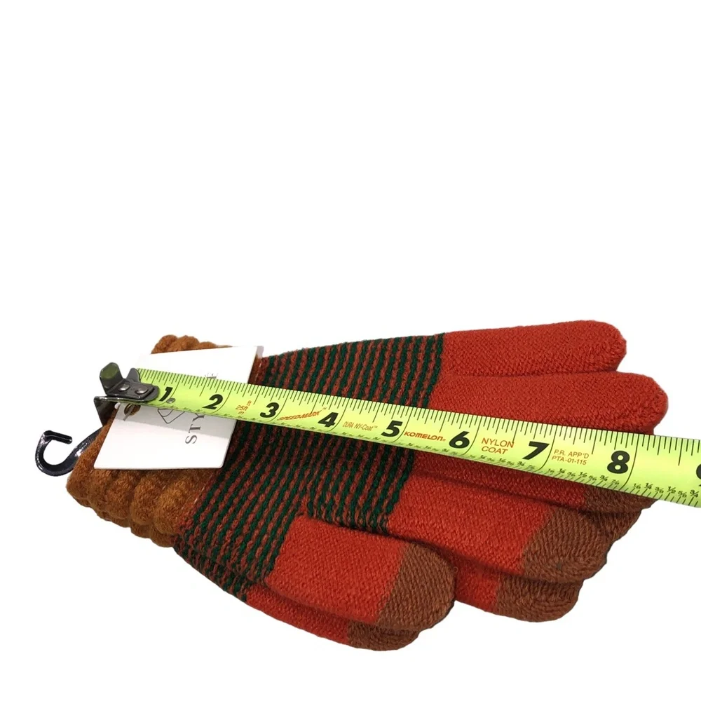 STYLINE Smart Touch Rum, Green, Mustard Pattern Gloves -OS fits up to Large